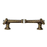 Cache 4'' O.C. Large Pull With End and Center 7 Rivoli Swarovski Clear Crystals In Satin.
