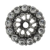Carpe Diem Hardware - Cache Medium Escutcheon With 13 Rivoli Swarovski Clear Crystals In Satin. - Satin