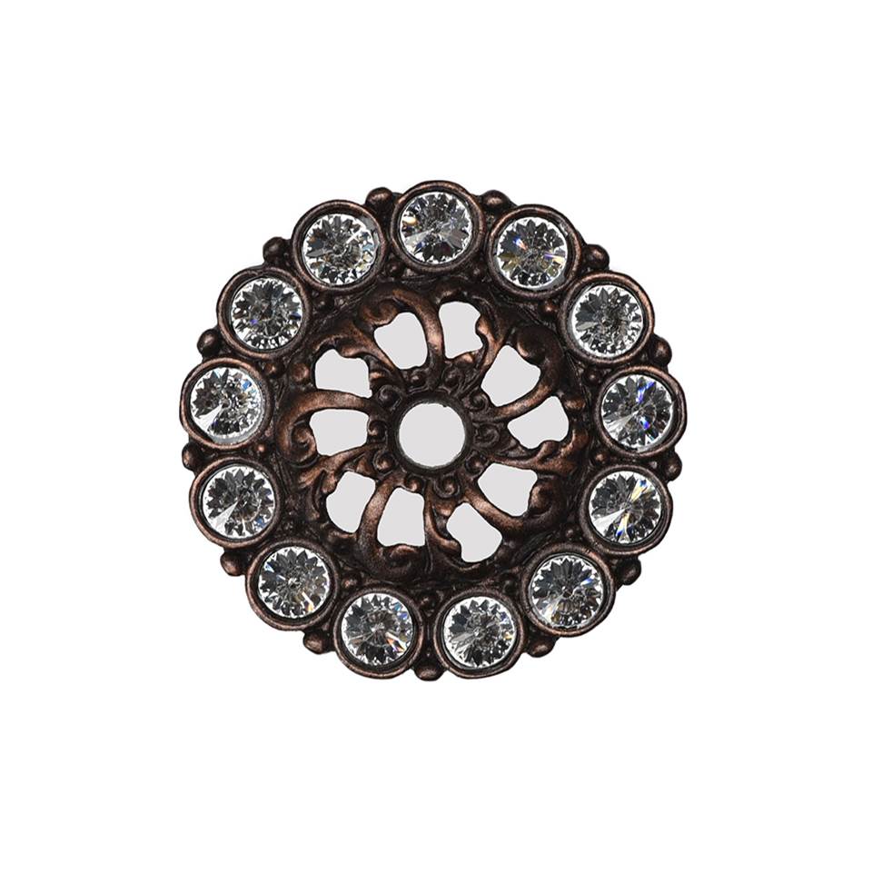 Carpe Diem Hardware - Cache Medium Escutcheon With 13 Rivoli Swarovski Clear Crystals - Oil Rubbed Bronze