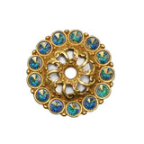 Carpe Diem Hardware - Cache Medium Escutcheon With 13 Rivoli Swarovski Aurore Boreale Crystals - Gilded Mercury