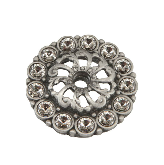 Carpe Diem Hardware - Cache Small Round Escutcheon w/ 16 Swarovski Crystals - Soft Gold