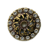 Carpe Diem Hardware - Cache Small Round Escutcheon w/ 16 Swarovski Crystals - Antique Brass