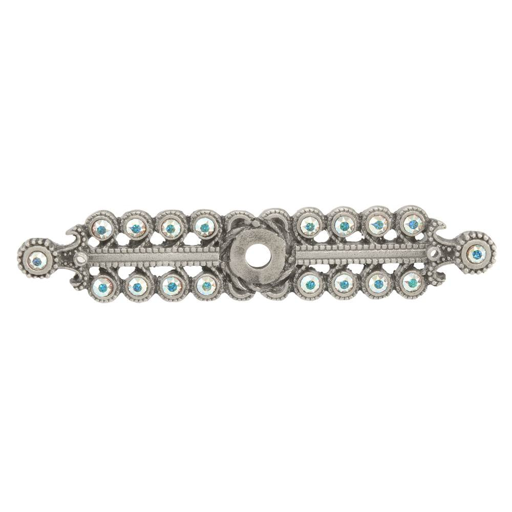 Carpe Diem Hardware - Cache Small Elongated Escutcheon With Swarovski Aurore Boreale Crystals - Satin