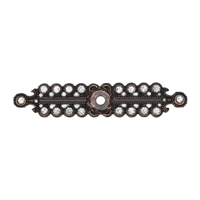 Carpe Diem Hardware - Cache Small Elongated Escutcheon With Swarovski Clear Crystals - Oil Rubbed Bronze