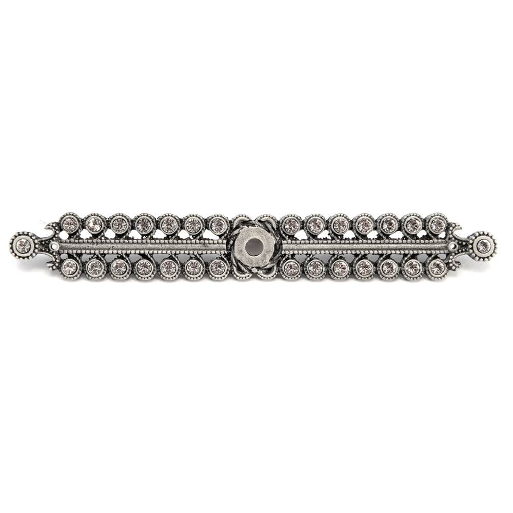 Carpe Diem Hardware - Cache Medium Elongated Escutcheon With Swarovski Clear Crystals - Satin