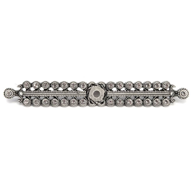 Carpe Diem Hardware - Cache Medium Elongated Escutcheon With Swarovski Clear Crystals - Satin