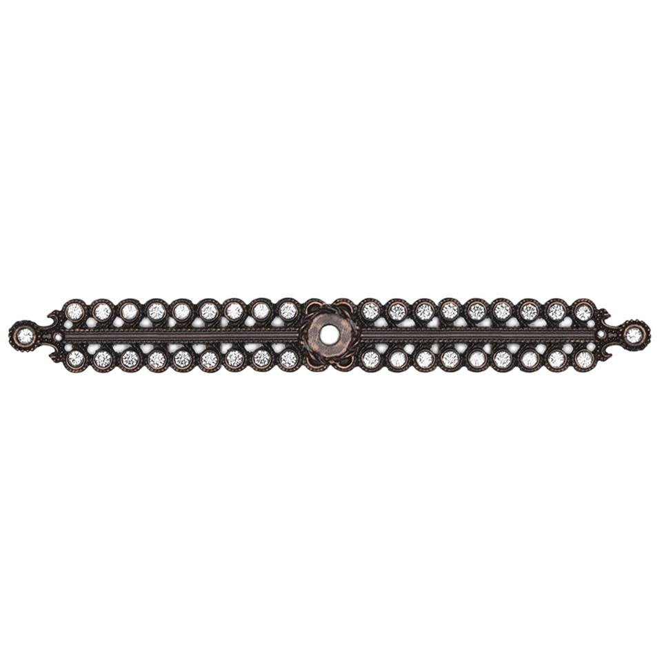 Carpe Diem Hardware - Cache Large Elongated Escutcheon With Swarovski Clear Crystals - Oil Rubbed Bronze