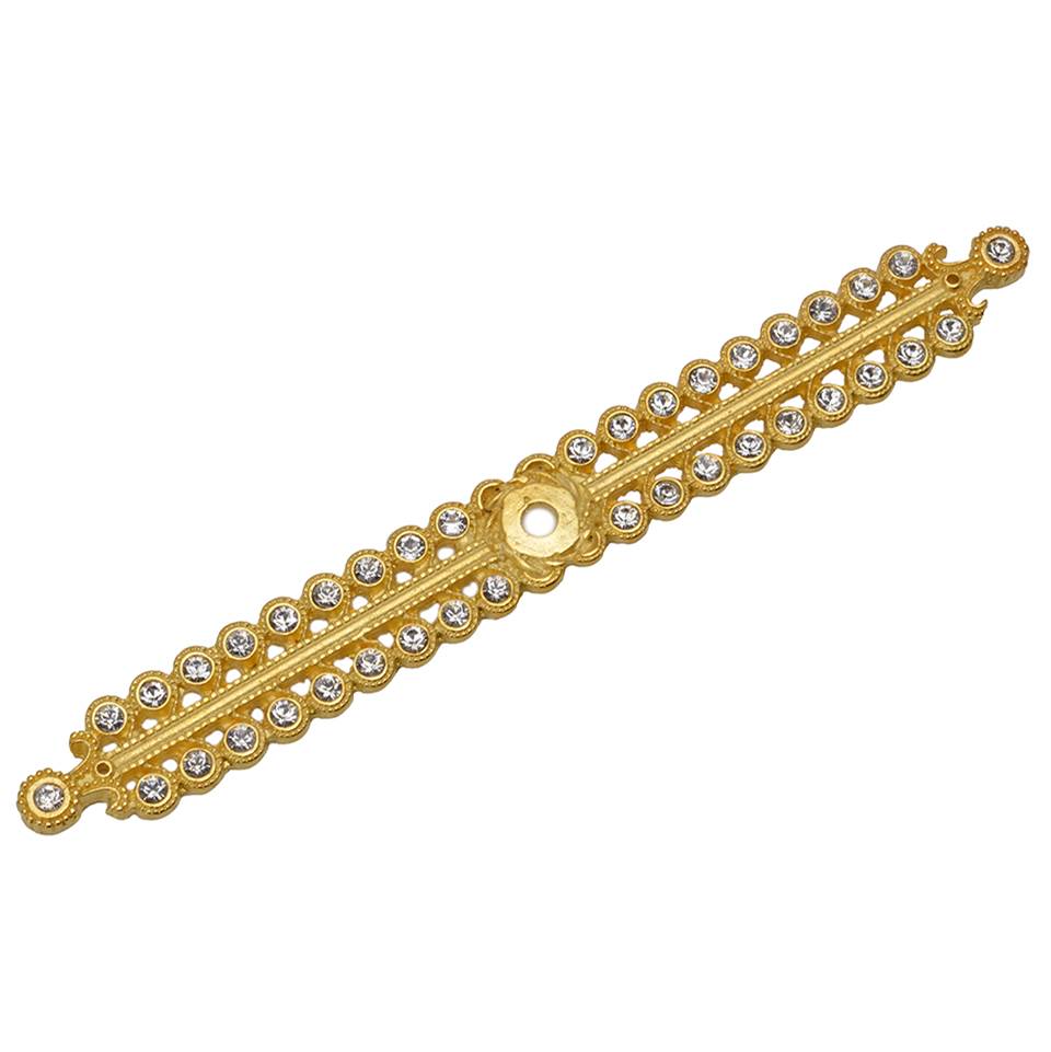 Carpe Diem Hardware - Cache Large Elongated Escutcheon With Swarovski Clear Crystals - Gilded Mercury
