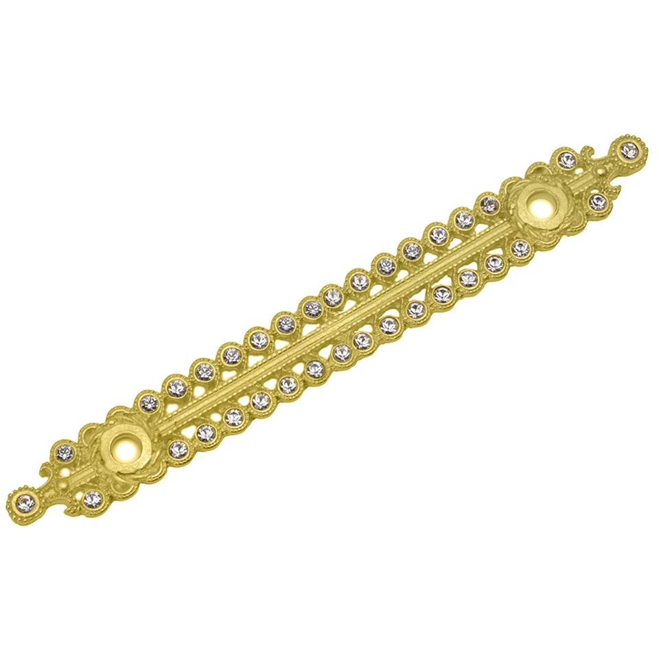 Carpe Diem Hardware - Cache Ll Large Swing Tissue Reeded Ring Left w/ 42 Rivoli Swarovski Crystals - Antique Brass