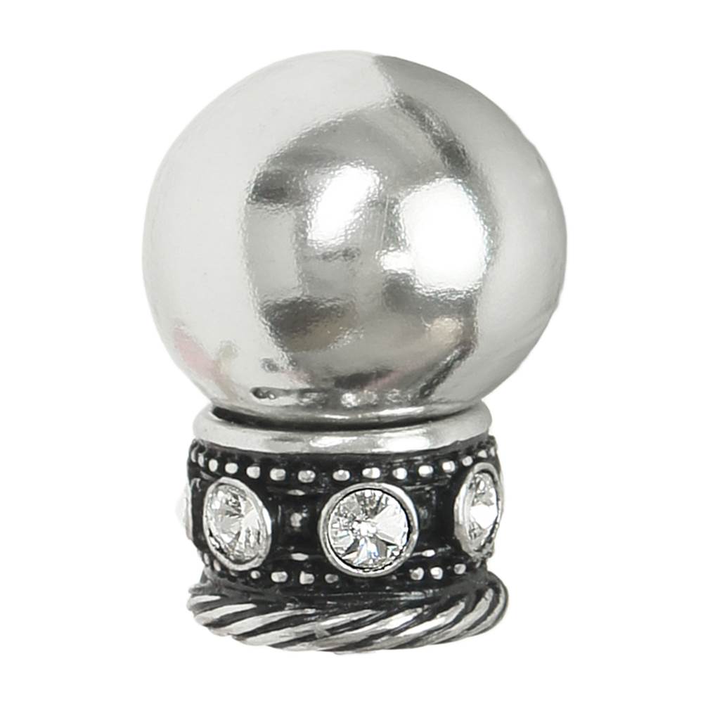 Carpe Diem Hardware - Cache Large Round Knob With Clear Swarovski Crystals Sleeve In Chalice Finish. - Chalice
