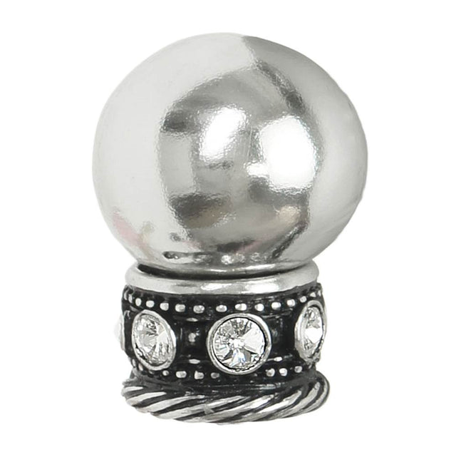 Carpe Diem Hardware - Cache Large Round Knob With Clear Swarovski Crystals Sleeve In Chalice Finish. - Chalice