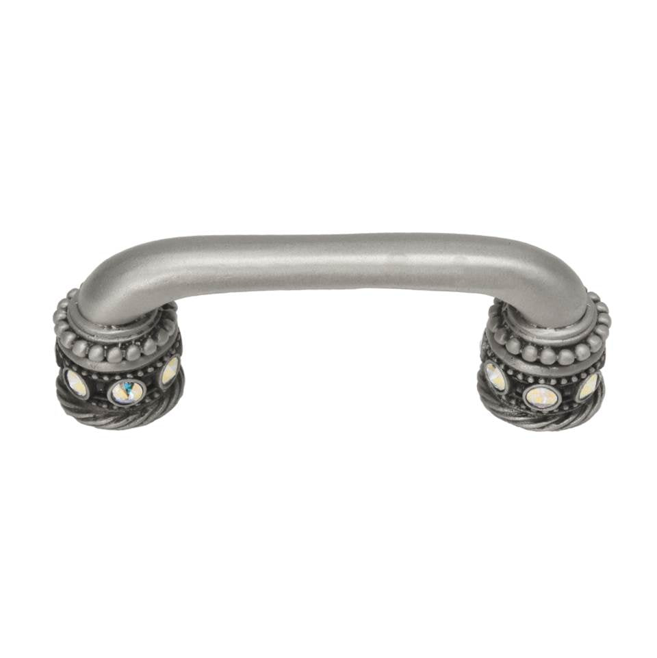Carpe Diem Hardware - Cache 3'' O.C. Pull With Swarovski Aurore Boreale Crystals and Sleeves - Satin
