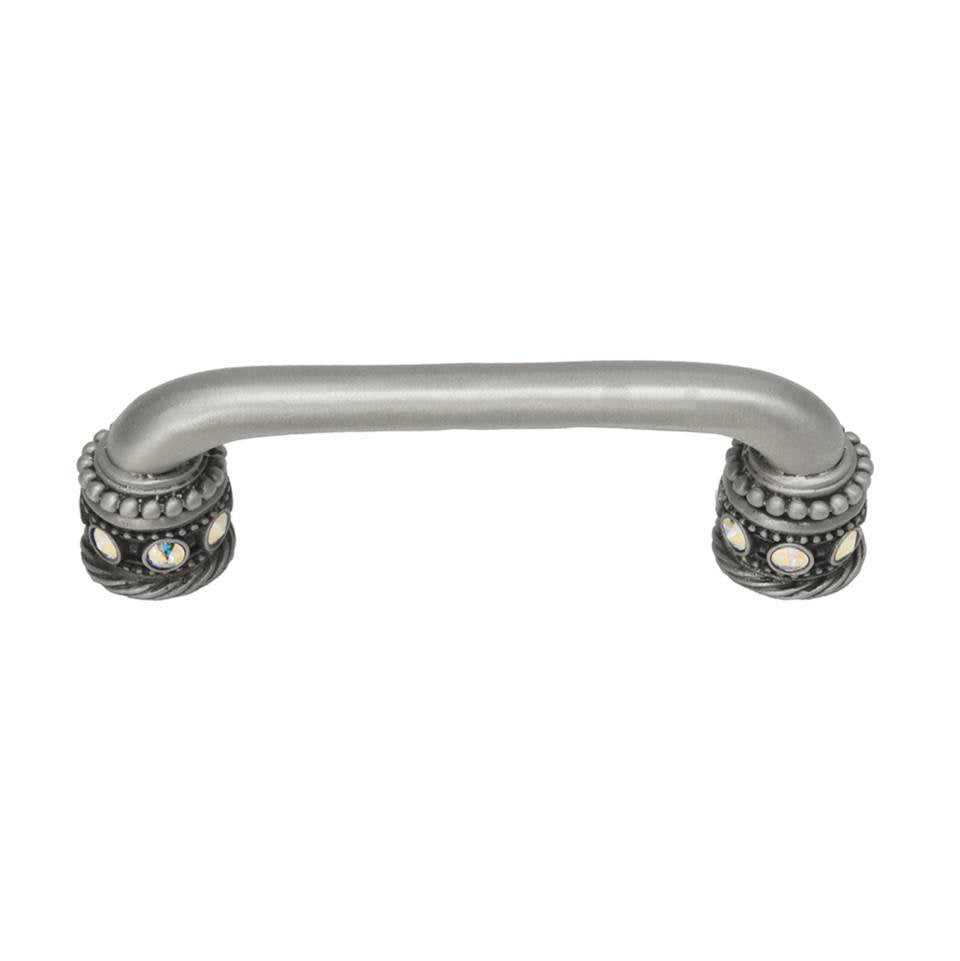 Carpe Diem Hardware - Cache 4'' O.C. Pull With Swarovski Aurore Boreale Crystals and Sleeves - Satin