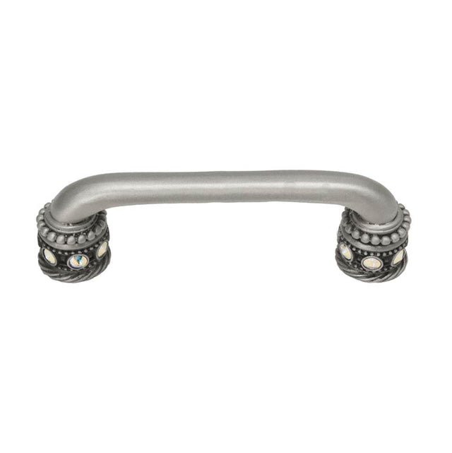 Carpe Diem Hardware - Cache 4'' O.C. Pull With Swarovski Aurore Boreale Crystals and Sleeves - Satin