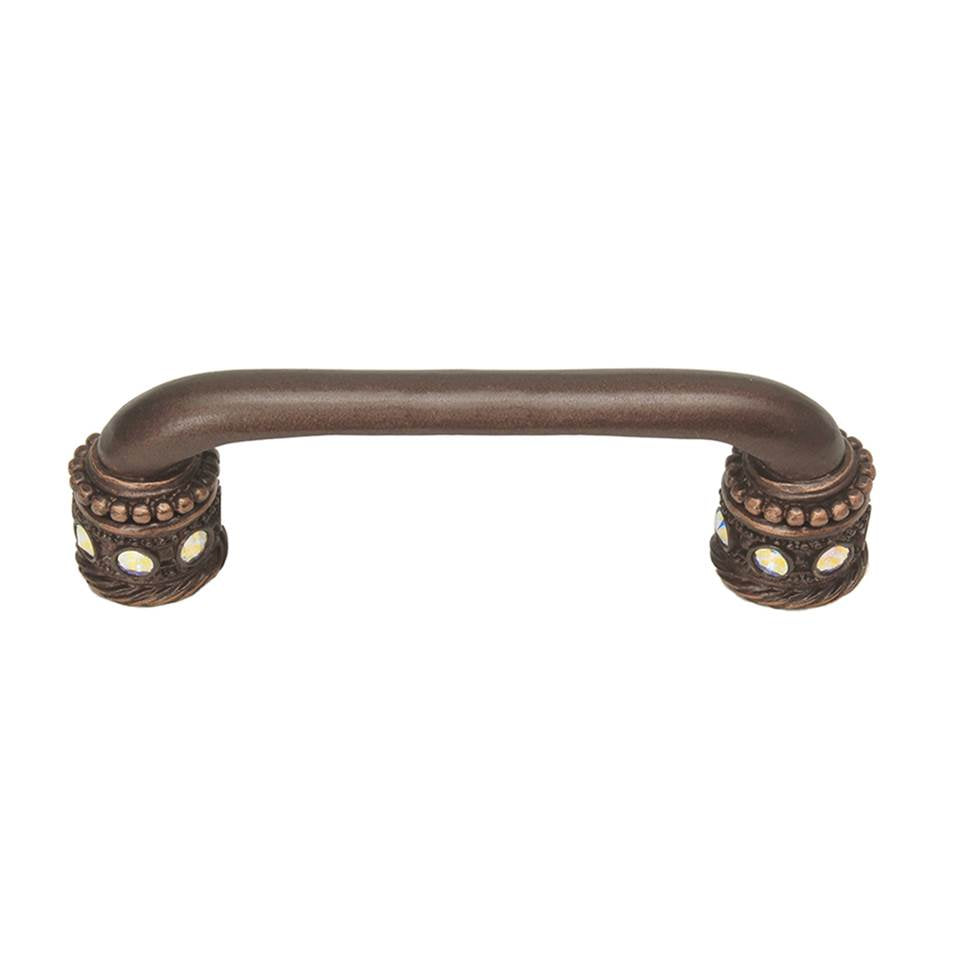 Carpe Diem Hardware - Cache 4'' O.C. Pull w/ Swarovski Crystals & Sleeves - Oil Rub Bronze