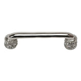 Carpe Diem Hardware - Cache 4'' O.C. Pull With Swarovski Clear Crystals and Sleeves In Platinum. - Platinum