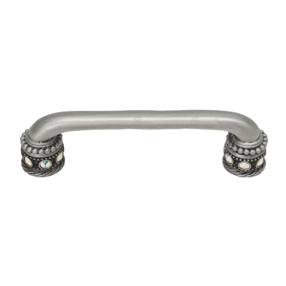 Carpe Diem Hardware - Cache 5'' O.C. Pull With Swarovski Aurore Boreale Crystals and Sleeves - Satin