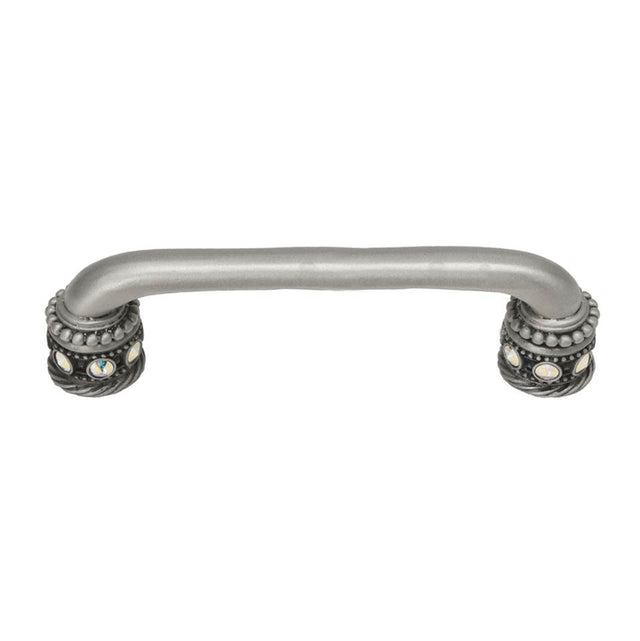 Carpe Diem Hardware - Cache 5'' O.C. Pull With Swarovski Aurore Boreale Crystals and Sleeves - Satin