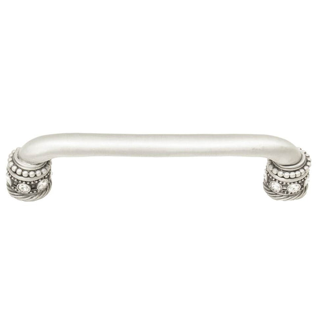 Carpe Diem Hardware - Cache 5'' O.C. Pull With Swarovski Clear Crystals and Sleeves In Satin. - Satin