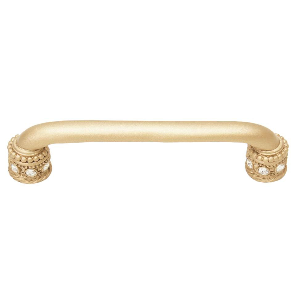 Carpe Diem Hardware - Cache 5'' O.C. Pull With Swarovski Clear Crystals and Sleeves In Soft Gold. - Soft Gold