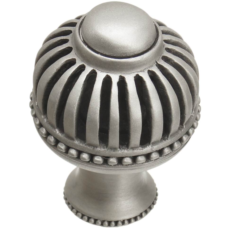 Carpe Diem Hardware - Cricket Cage Large Round Knob With Flared Foot In Satin. - Satin