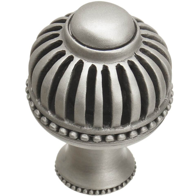 Carpe Diem Hardware - Cricket Cage Large Round Knob With Flared Foot In Satin. - Satin