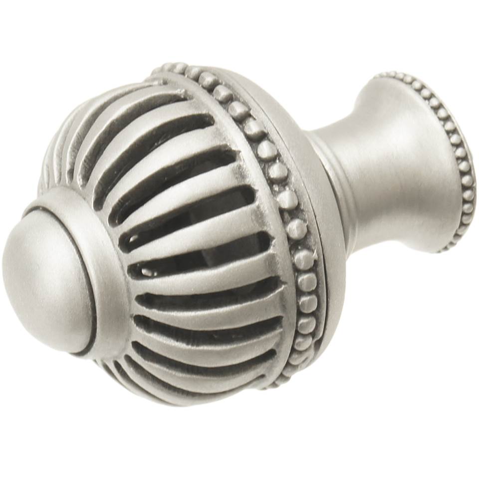Cricket Cage Large Round Knob With Flared Foot In Satin.