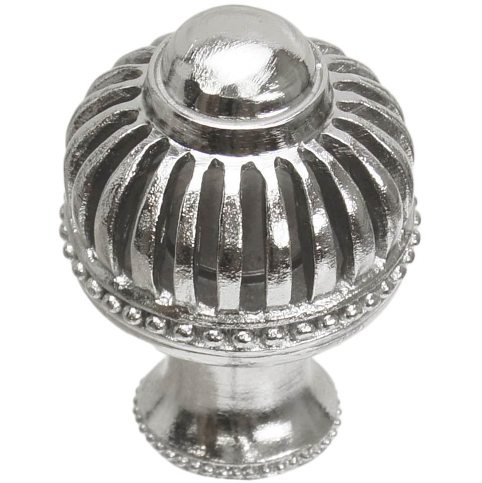 Carpe Diem Hardware - Cricket Cage Large Round Knob With Flared Foot In Platinum. - Platinum