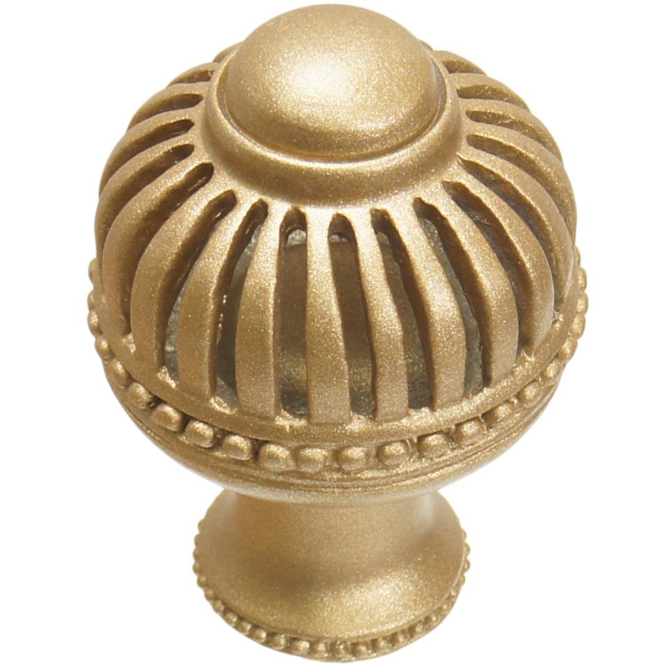 Carpe Diem Hardware - Cricket Cage Large Round Knob With Flared Foot In Soft Gold. - Soft Gold
