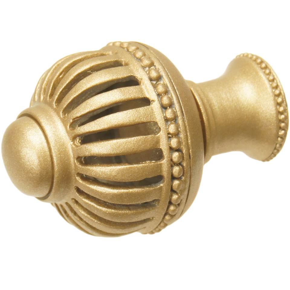 Cricket Cage Large Round Knob With Flared Foot In Satin.