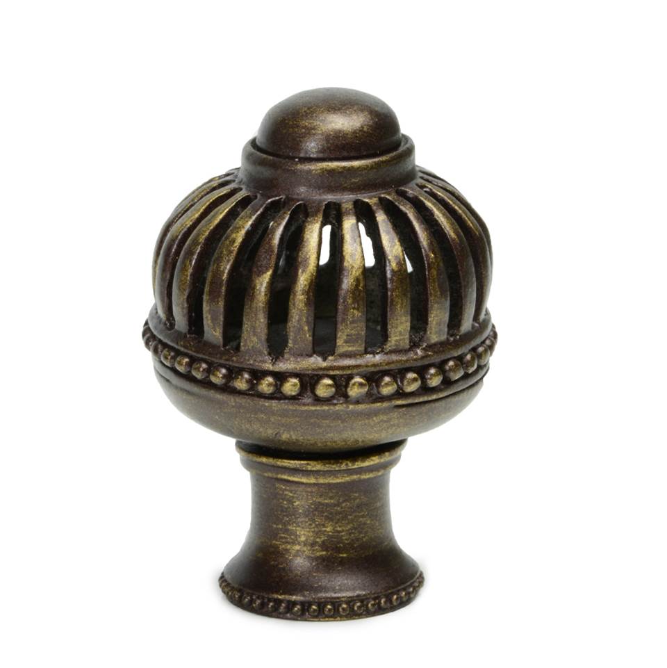 Carpe Diem Hardware - Cricket Cage Large Round Knob With Flared Foot In Antique Brass. - Antique Brass