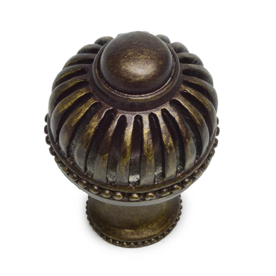 Cricket Cage Large Round Knob With Flared Foot In Satin.
