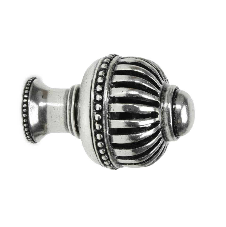 Cricket Cage Large Round Knob With Flared Foot In Satin.