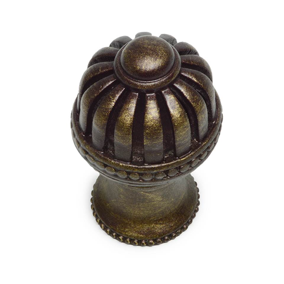 Cricket Cage Medium Round Knob With Flared Foot In Satin.