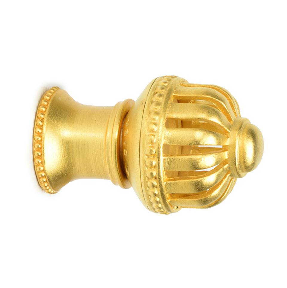 Cricket Cage Medium Round Knob With Flared Foot In Satin.