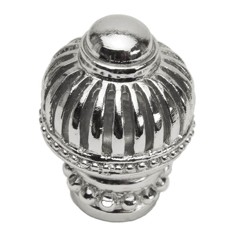 Carpe Diem Hardware - Cricket Cage Large Round Knob With Beaded Base In Platinum. - Platinum