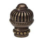 Carpe Diem Hardware - Cricket Cage Large Round Knob With Beaded Base In Antique Brass. - Antique Brass