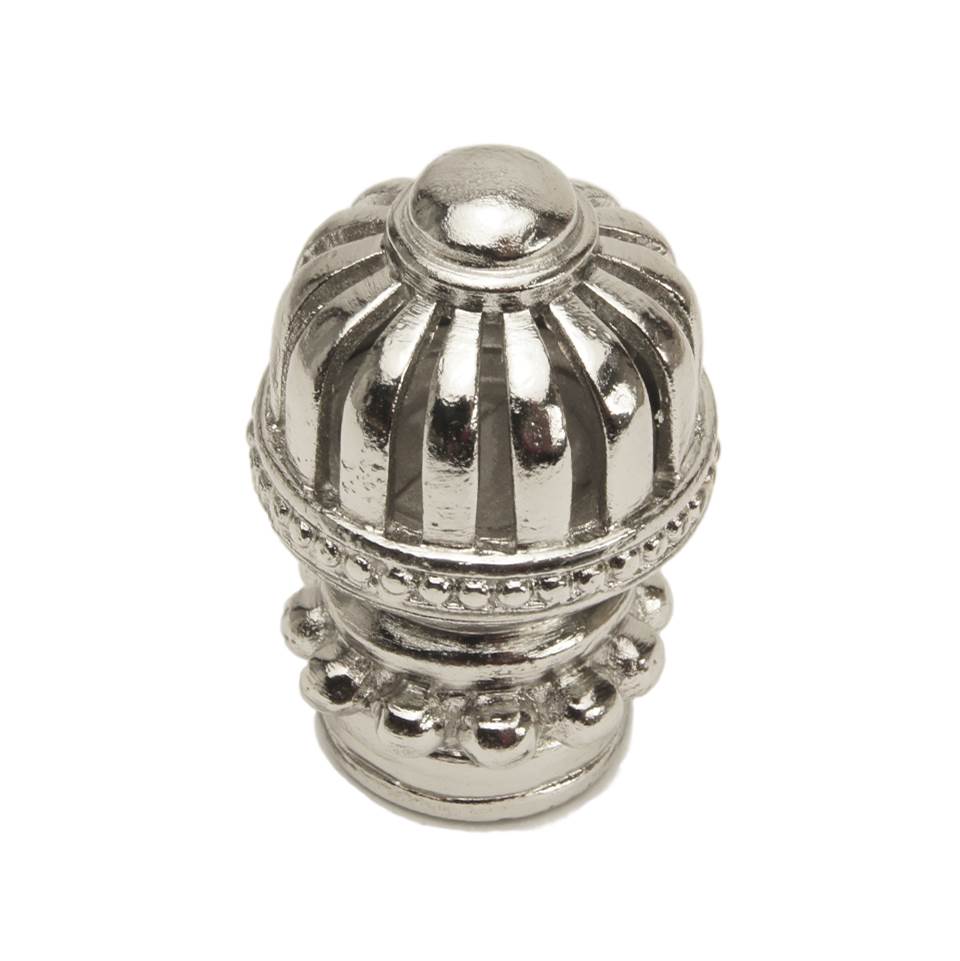 Carpe Diem Hardware - Cricket Cage Medium Round Knob With Beaded Base In Platinum. - Platinum