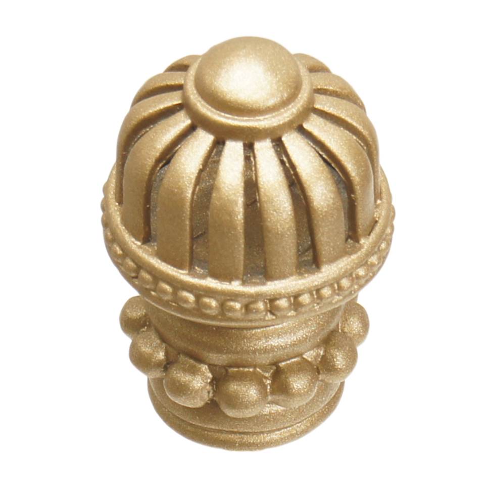 Carpe Diem Hardware - Cricket Cage Medium Round Knob With Beaded Base In Soft Gold. - Soft Gold