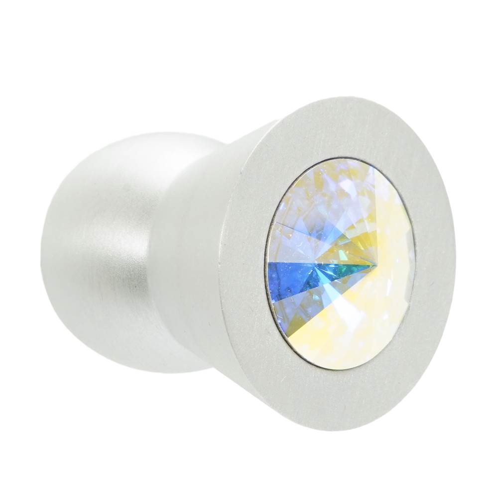 Carpe Diem Hardware - Cone Aluminum Knob; 16Mm Aurora Borealis Crystals; Satin Nickel Finish - Satin Nickel