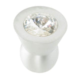 Cone Aluminum Knob; 16Mm Clear Crystals; Satin Nickel Finish