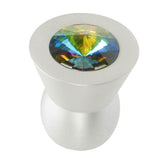 Cone Aluminum Knob; 16Mm Vitrail Medium Crystals; Satin Nickel Finish
