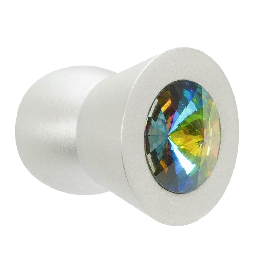 Carpe Diem Hardware - Cone Aluminum Knob; 16Mm Vitrail Medium Crystals; Satin Nickel Finish - Satin Nickel