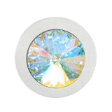 Cone Aluminum Knob; 18Mm Aurora Borealis Crystals; Satin Nickel Finish