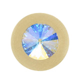 Cone Brass Knob; 16Mm Aurora Borealis Crystals; Satin Brass Finish