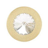 Cone Brass Knob; 16Mm Clear Crystals; Satin Brass Finish