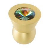 Cone Brass Knob; 16Mm Vitrail Medium Crystals; Satin Brass Finish