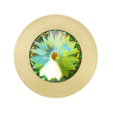 Cone Brass Knob; 16Mm Vitrail Medium Crystals; Satin Brass Finish