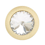 Cone Brass Knob; 18Mm Clear Crystals; Satin Brass Finish