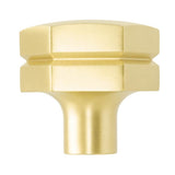Hexagon Large Brass Knob, Satin Brass Finish